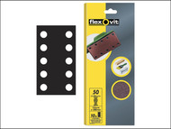 Flexovit FLV26499 - 1/2 Sanding Sheets 115 x 280mm Perforated Medium 80g (10)