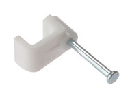 Forgefix FORFCC1W - Cable Clip Flat White 1.00mm Box 100