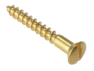 Forgefix FORRAH1128BR - Wood Screw Slotted Raised Head ST Solid Brass 1.1/2 x 8 Box 200