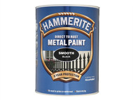 Hammerite HMMSFB5L - Direct to Rust Smooth Finish Metal Paint Black 5 Litre