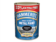 Hammerite HMMSFB750AV - Direct to Rust Smooth Finish Metal Paint Black 750ml + 33%