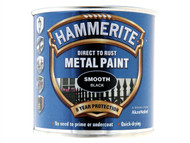 Hammerite HMMSFBL250 - Direct to Rust Smooth Finish Metal Paint Black 250ml