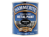 Hammerite HMMSFBL750 - Direct to Rust Smooth Finish Metal Paint Black 750ml