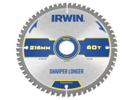 IRWIN IRW1897397 - Construction Circular Saw Blade 216 x 30mm x 60T ATB/Neg M