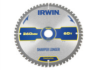 IRWIN IRW1897432 - Construction Circular Saw Blade 260 x 30mm x 60T ATB/Neg M