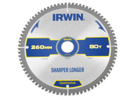 IRWIN IRW1897433 - Construction Circular Saw Blade 260 x 30mm x 80T ATB/Neg M