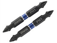 IRWIN IRW1923372 - Impact Double Ended Screwdriver Bits Phillips PH1 60mm Pack of 2