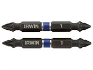 IRWIN IRW1923406 - Impact Double Ended Screwdriver Bits Pozi PZ1 60mm Pack of 10