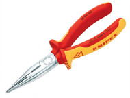 Knipex KPX2506160 - Snipe Nose Side Cutting Pliers (Radio) VDE Certified Grip 160mm
