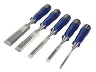 IRWIN Marples MAR444S5 - M444 Bevel Edge Chisel Blue Chip Handle Set 5: 6, 10, 12, 18 & 25mm