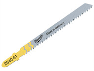 Milwaukee MIL2254061 - Jigsaw Blades T101B Wood Clean and Splinter Free (5)