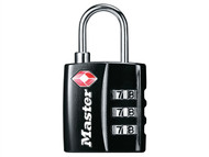 Master Lock MLK4680BLK - TSA 3 Digit Combination Black Finish 30mm Padlock