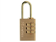 Master Lock MLK620 - Brass Finish 20mm 3-Digit Combination Padlock