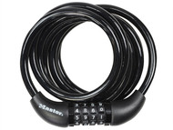 Master Lock MLK8221E - Black Self Coiling Combination Cable 1.8m x 8mm