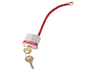 Master Lock MLKS7C5RED - Lockout Padlock with Flexible Braided Steel Cable Shackle