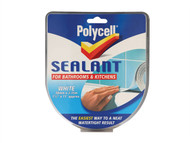 Polycell PLCSSBKWH41 - Sealant Strip Kitchen / Bathroom White 41mm