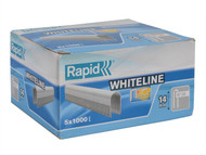 Rapid RPD3614W - 36/14 14mm DP x 5m White Staples Box 5 x 1000