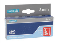 Rapid RPD538B2500 - 53/8B 8mm Galvanised Staples Box 2500