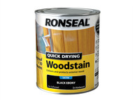 Ronseal RSLQDWSE750 - Woodstain Quick Dry Satin Ebony 750ml