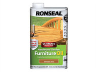 Ronseal RSLUHWGFOT1L - Ultimate Protection Hardwood Garden Furniture Oil Natural Teak 1 Litre
