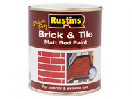 Rustins RUSBTPMR1LQ - Quick Dry Brick & Tile Paint Matt Red 1 Litre