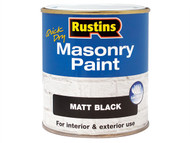 Rustins RUSMASPB500 - Quick Dry Masonry Paint Black 500ml