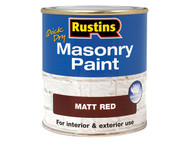Rustins RUSMASPR250 - Quick Dry Masonry Paint Red 250ml