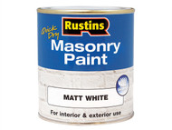 Rustins RUSMASPW250 - Quick Dry Masonry Paint White 250ml