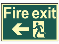 Scan SCA1583 - Fire Exit Running Man Arrow Left - Photoluminescent 300 x 200mm