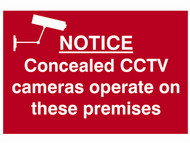 Scan SCA1607 - Notice Concealed CCTV Cameras Operate On These Premises - PVC 300 x 200mm
