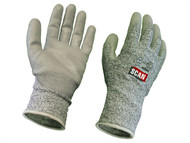 Scan SCAGLOCUT5 - Grey PU Coated, Cut 5 Liner Gloves - Large