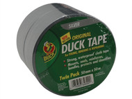 Shurtape SHU211115 - Duck Tape Original 50mm x 50m Silver (Pack of 2)