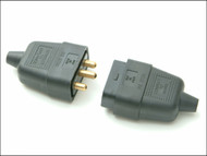 SMJ SMJRC3PBC - Black 10A 3 Pin Plug & Socket