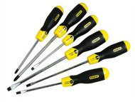 Stanley Tools STA065007 - Cushion Grip Parallel/Flared/Phillips Screwdriver Set of 6