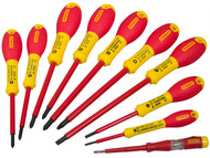 Stanley Tools STA562573 - FatMax VDE Insulated Pozi/Parallel/Flared Screwdriver Set of 10