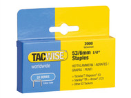 Tacwise TAC0334 - 53 Light-Duty Staples 6mm (Type JT21, A) Pack 2000