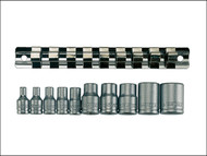 Teng TENM3814 - M3814 Socket Clip Rail TX-E Set of 10 3/8in & 1/4in Drive