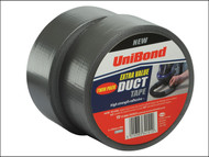 Unibond UNI1418175 - Duct Tape Silver 50mm x 50m Twin Pack