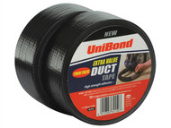 Unibond UNI1418247 - Duct Tape Black 50mm x 50m Twin Pack