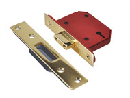 UNION UNNY2103PB25 - StrongBOLT 2103S 3 Lever Mortice Deadlock Polished Brass 68mm 2.5in Visi