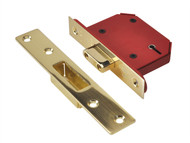 UNION UNNY2105PB25 - StrongBOLT 2105S Polished Brass 5 Lever Mortice Deadlock Visi 68mm 2.5in