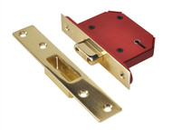 UNION UNNY2105PB30 - StrongBOLT 2105S Polished Brass 5 Lever Mortice Deadlock Visi 81mm 3in