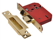 UNION UNNY2205PB25 - StrongBOLT 2205S 5 Lever Mortice Sashlock Polished Brass 68mm 2.5in Visi