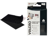 VELCRO Brand VEL60239 - VELCRO Brand Heavy-Duty Stick On Strips (2) 50 x100mm Black