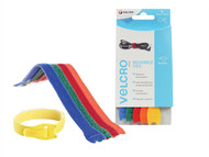 VELCRO Brand VEL60250 - ONE-WRAP Reusable Ties (5) 12mm x 20cm Multi-Colour