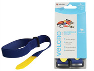 VELCRO Brand VEL60328 - VELCRO Brand Adjustable Straps (2) 25mm x 46cm Blue