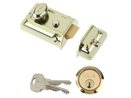 Yale Locks YAL77BLXPB - 77 Traditional Nightlatch 60mm Backset Brasslux Finish Box