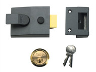 Yale Locks YAL88DMGSC - 88 Standard Nightlatch 60mm Backset DMG Finish Satin Chrome Cylinder Box