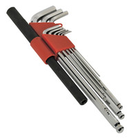 Sealey AK6145 Ball-End Hex Key Wrench Set with Power Bar 10pc Extra-Long Metric