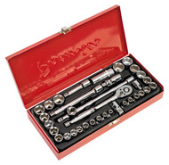 Sealey AK691 Socket Set 35pc 3/8"Sq Drive 6pt WallDriveå¬ - DuoMetricå¬